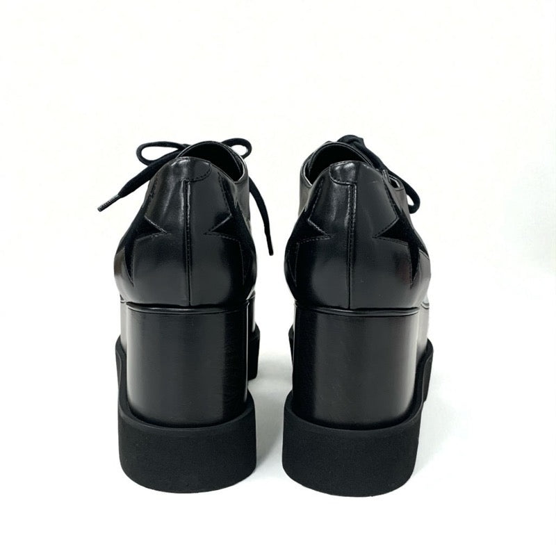 ステラマッカートニー STELLA McCARTNEY エリス スニーカー 靴 シューズ レザー ベロア ブラック 黒 スター 厚底 プラットフォーム レースアップシューズ