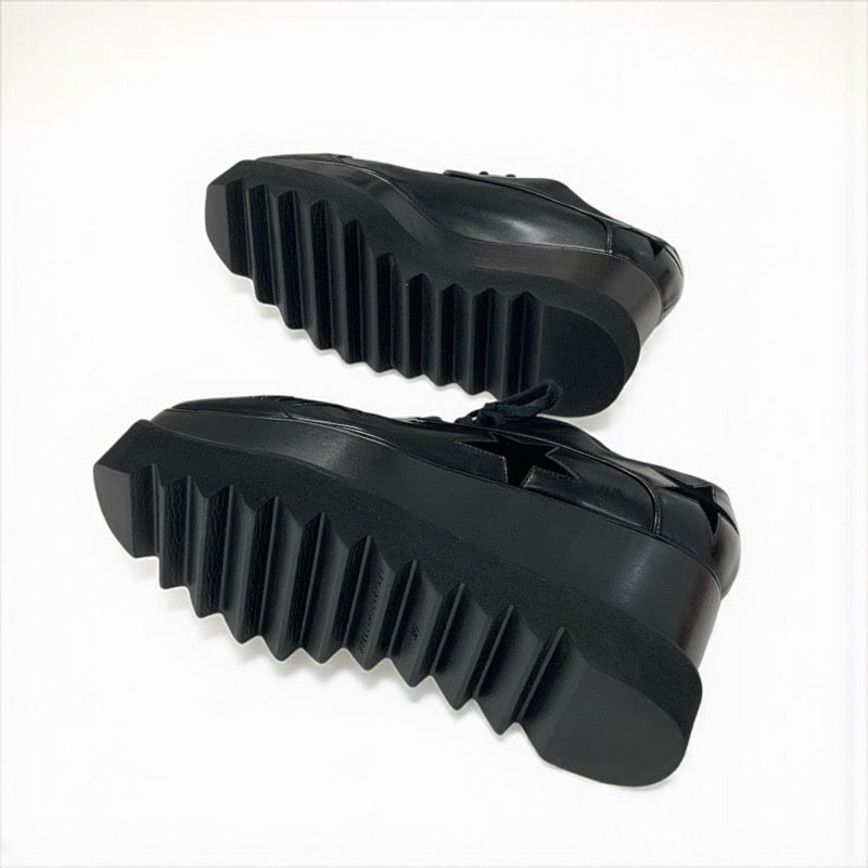 ステラマッカートニー STELLA McCARTNEY エリス スニーカー 靴 シューズ レザー ベロア ブラック 黒 スター 厚底 プラットフォーム レースアップシューズ