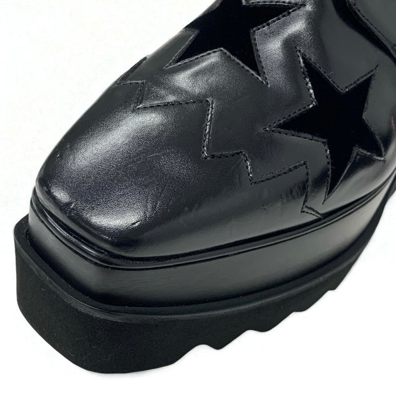 ステラマッカートニー STELLA McCARTNEY エリス スニーカー 靴 シューズ レザー ベロア ブラック 黒 スター 厚底 プラットフォーム レースアップシューズ