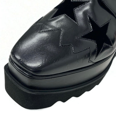 ステラマッカートニー STELLA McCARTNEY エリス スニーカー 靴 シューズ レザー ベロア ブラック 黒 スター 厚底 プラットフォーム レースアップシューズ