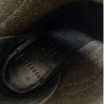 エルメス HERMES ヴォルヴェール ブーツ ショートブーツ 靴 シューズ ファブリック レザー カーキ ブラック ニット エクスリブリス