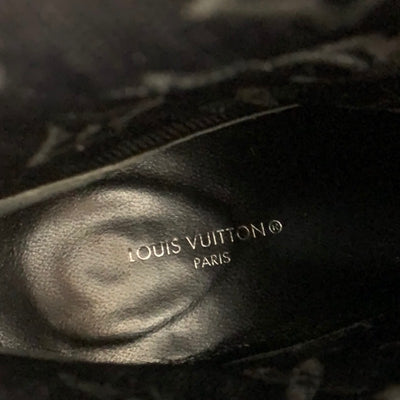 ルイヴィトン LOUIS VUITTON シルエットライン モノグラム ブーツ ショートブーツ 靴 シューズ ファブリック レザー ブラック ブラウン ソックスブーツ ニット アンクルブーツ