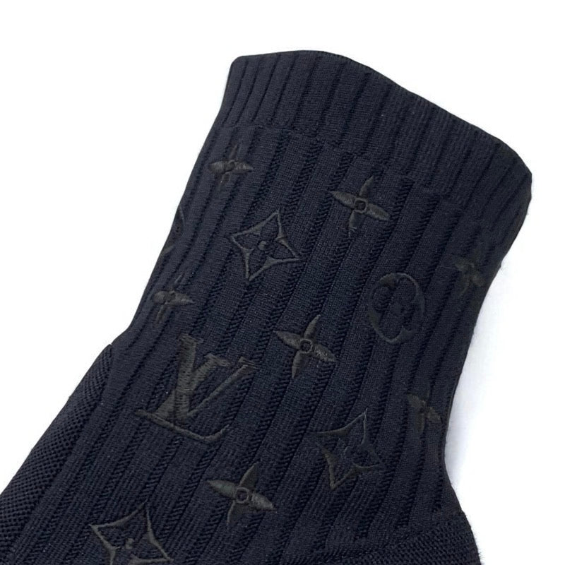 ルイヴィトン LOUIS VUITTON シルエットライン モノグラム ブーツ ショートブーツ 靴 シューズ ファブリック レザー ブラック ブラウン ソックスブーツ ニット アンクルブーツ