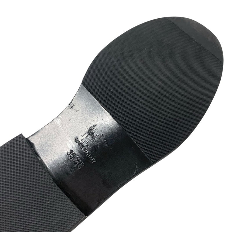 シャネル CHANEL ローファー 革靴 靴 シューズ レザー ブラック 黒 ゴールド ココマーク チェーン アイコン