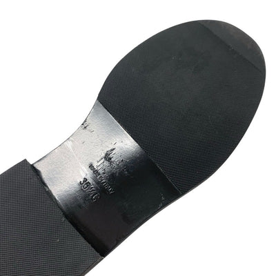 シャネル CHANEL ローファー 革靴 靴 シューズ レザー ブラック 黒 ゴールド ココマーク チェーン アイコン