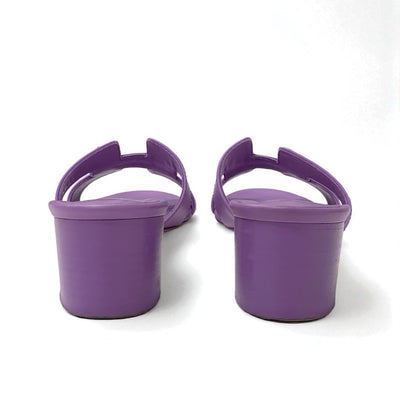 エルメス HERMES オアジス サンダル 靴 シューズ レザー パープル ミュール