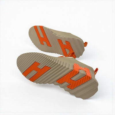 エルメス HERMES バウンシング スニーカー 靴 シューズ レザー スエード ベージュ オレンジ 未使用