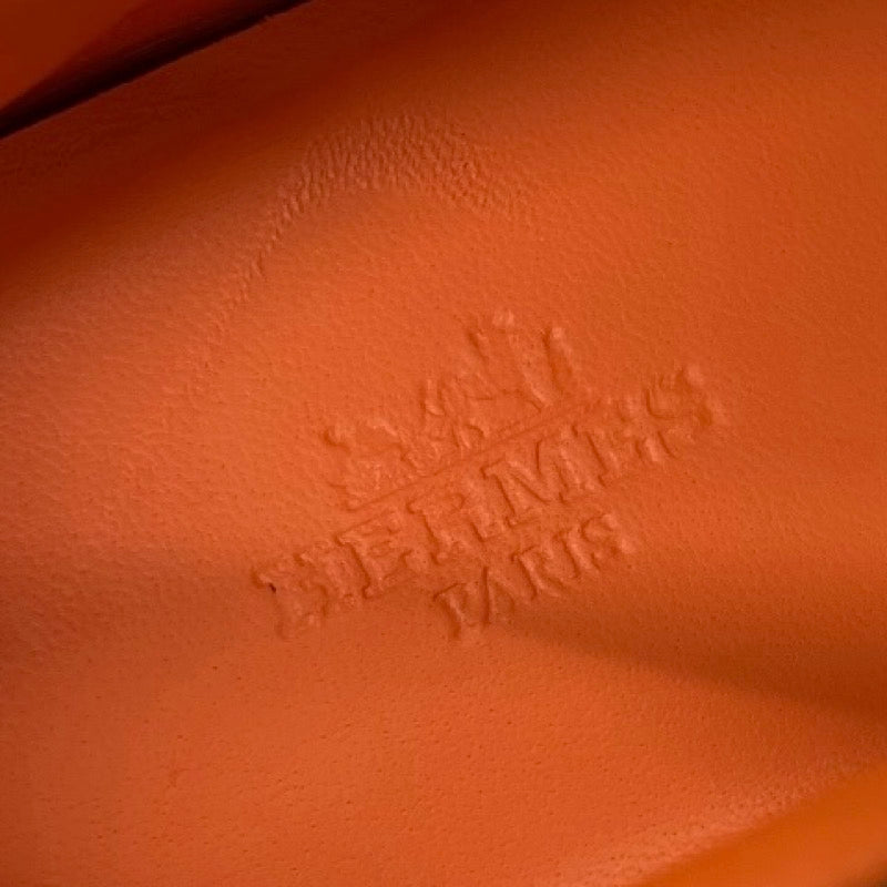 エルメス HERMES バウンシング スニーカー 靴 シューズ レザー スエード ベージュ オレンジ 未使用