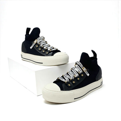 クリスチャンディオール CHRISTIAN DIOR WALK'N'DIOR スニーカー 靴 シューズ ニット レザー ブラック ホワイト ロゴ