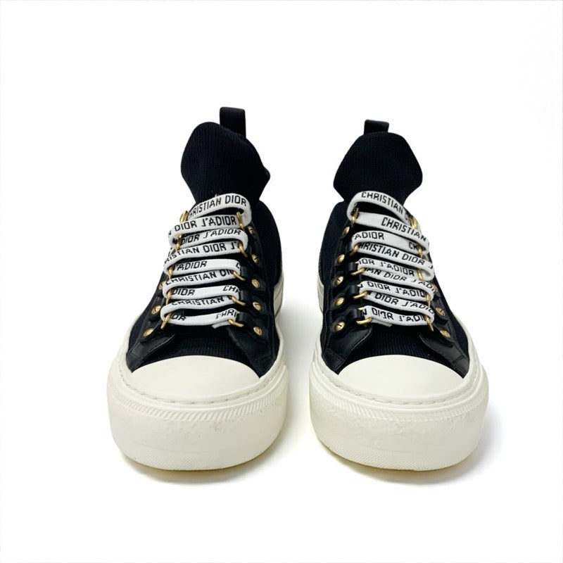 クリスチャンディオール CHRISTIAN DIOR WALK'N'DIOR スニーカー 靴 シューズ ニット レザー ブラック ホワイト ロゴ