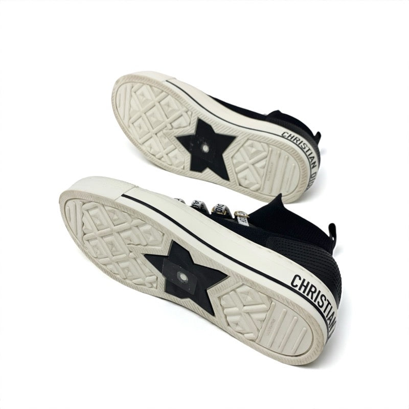 クリスチャンディオール CHRISTIAN DIOR WALK'N'DIOR スニーカー 靴 シューズ ニット レザー ブラック ホワイト ロゴ