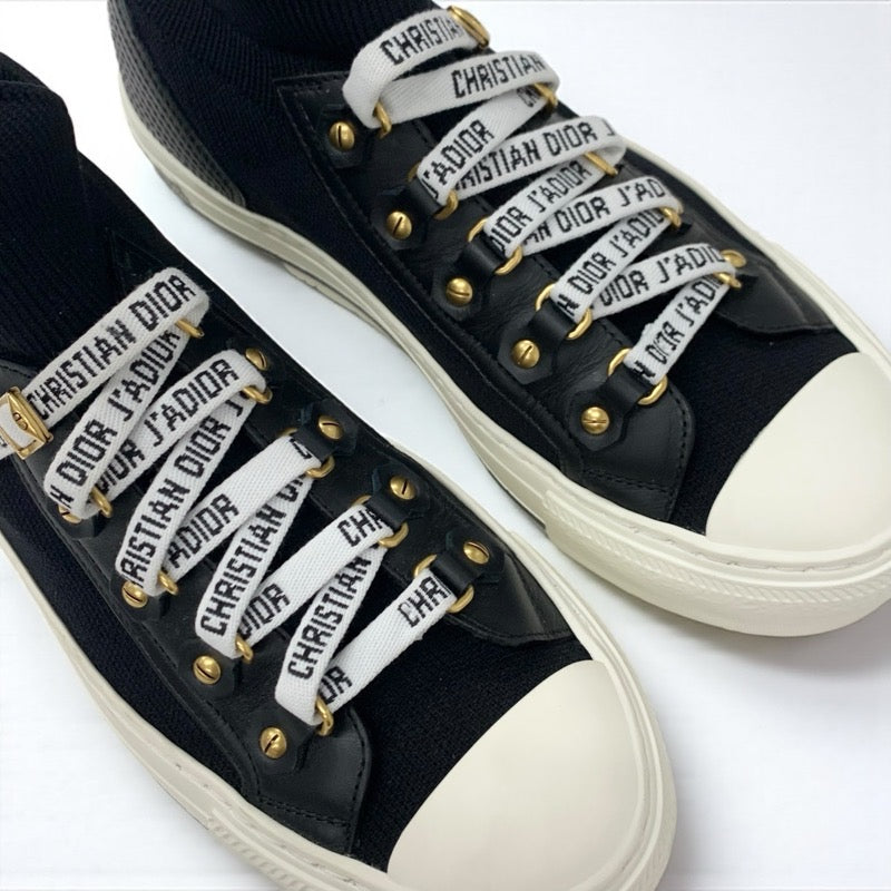 クリスチャンディオール CHRISTIAN DIOR WALK'N'DIOR スニーカー 靴 シューズ ニット レザー ブラック ホワイト ロゴ