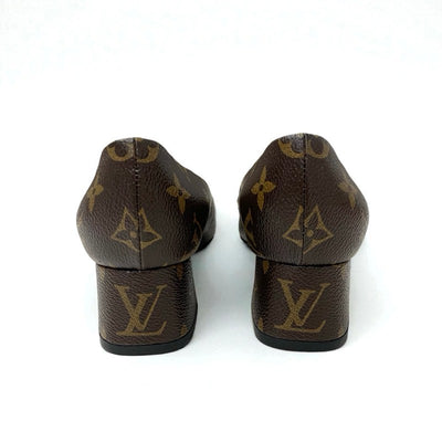 ルイヴィトン LOUIS VUITTON マドレーヌライン モノグラム パンプス 靴 シューズ レザー ブラウン ゴールド LVサークルロゴ