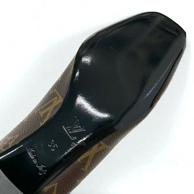 ルイヴィトン LOUIS VUITTON マドレーヌライン モノグラム パンプス 靴 シューズ レザー ブラウン ゴールド LVサークルロゴ