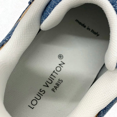 ルイヴィトン LOUIS VUITTON ネオランアウェイライン スニーカー 靴 シューズ デニム レザー ブルー ブラウン ホワイト ゴールド モノグラム インヒール 未使用