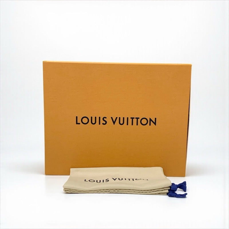 ルイヴィトン LOUIS VUITTON ネオランアウェイライン スニーカー 靴 シューズ デニム レザー ブルー ブラウン ホワイト ゴールド モノグラム インヒール 未使用