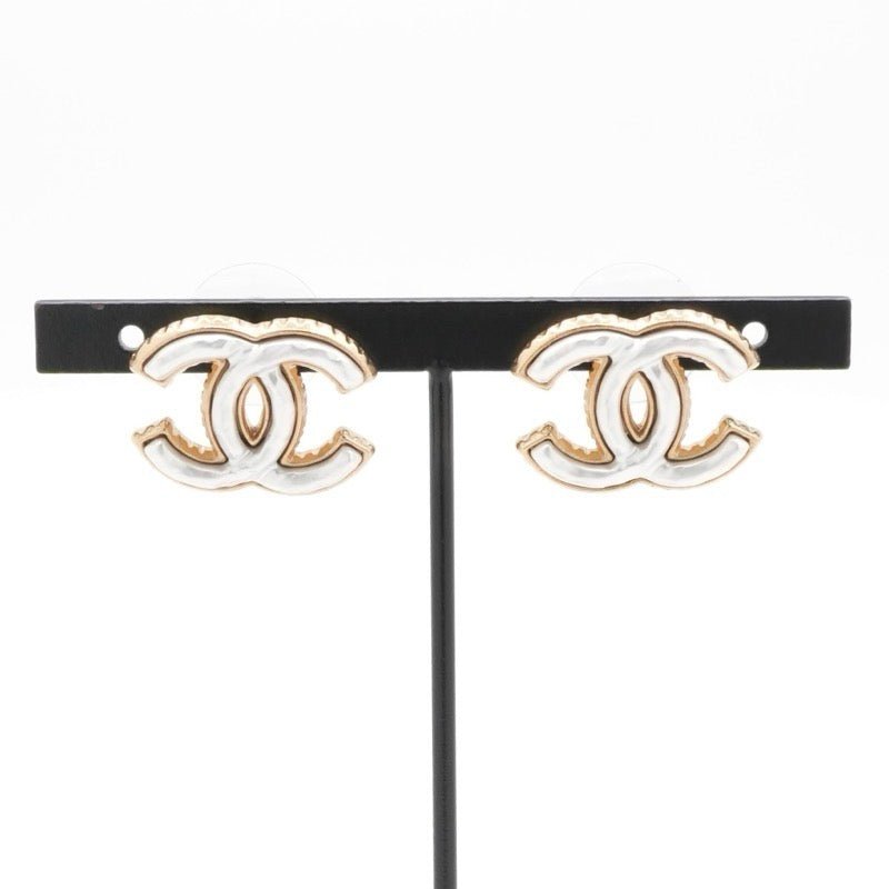 シャネル CHANEL ピアス イヤリング ホワイト ゴールド ココマーク