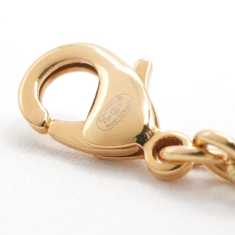 シャネル CHANEL ネックレス ペンダント チョーカー ホワイト ゴールド ハート ココマーク ラインストーン