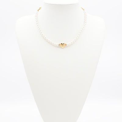 シャネル CHANEL ネックレス ペンダント チョーカー ホワイト ゴールド ハート ココマーク ラインストーン