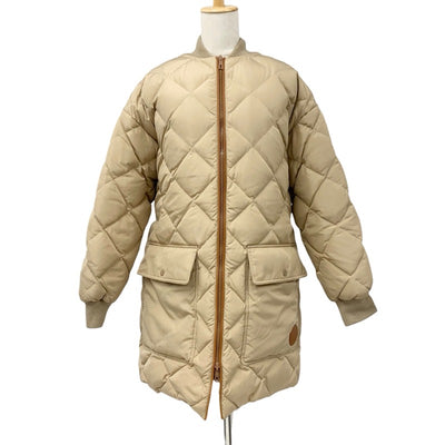 エルメス HERMES アウター ベージュ ブラウン イエロー ダウン リバーシブル ベルト付き