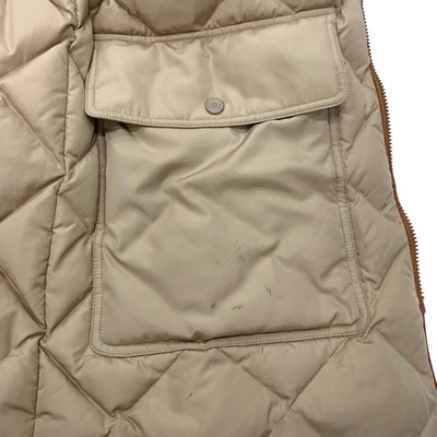 エルメス HERMES アウター ベージュ ブラウン イエロー ダウン リバーシブル ベルト付き