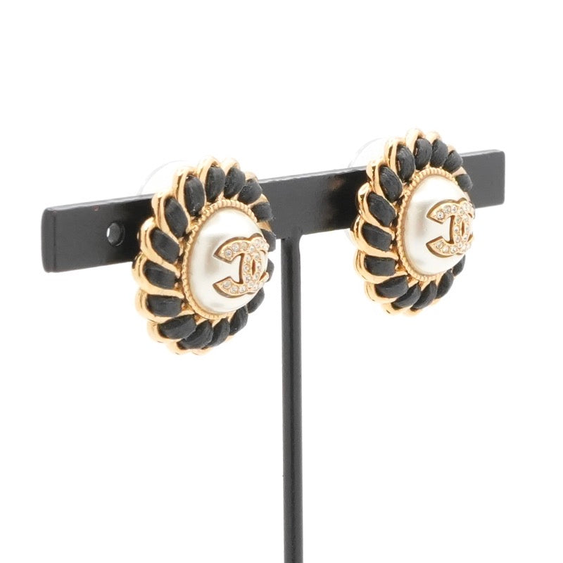 シャネル CHANEL ピアス イヤリング ゴールド ココマーク ラインストーン パール