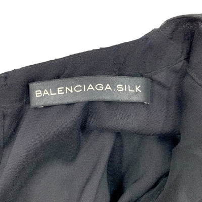 バレンシアガ BALENCIAGA ワンピース シルク ブラック 黒 パーティー ノースリーブ