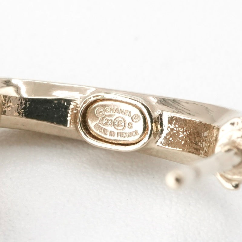 シャネル CHANEL ピアス イヤリング ゴールド ココマーク ラインストーン ハーフフープ