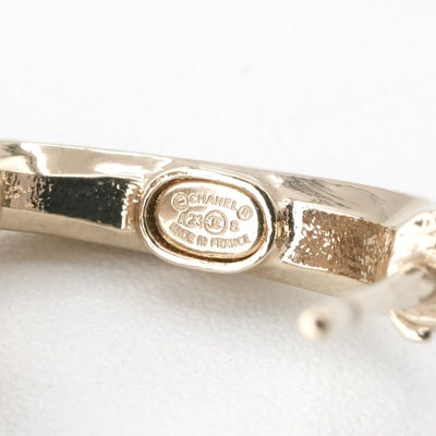 シャネル CHANEL ピアス イヤリング ゴールド ココマーク ラインストーン ハーフフープ