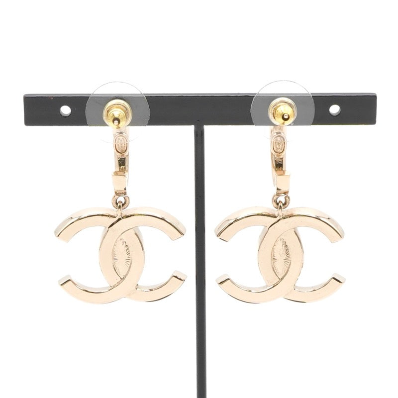 シャネル CHANEL ピアス イヤリング ゴールド ココマーク ラインストーン ハーフフープ