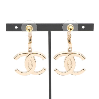 シャネル CHANEL ピアス イヤリング ゴールド ココマーク ラインストーン ハーフフープ