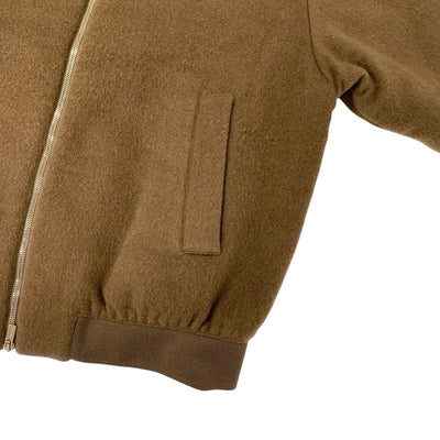 ミュウミュウ MIUMIU アウター バージンウール ダブルベロア ブルゾンジャケット ロゴ ブラウン