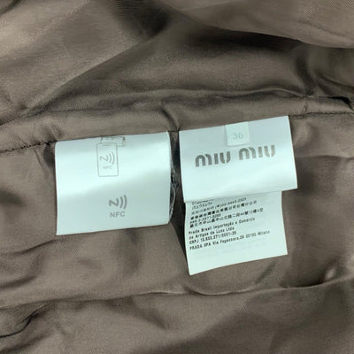 ミュウミュウ MIUMIU アウター バージンウール ダブルベロア ブルゾンジャケット ロゴ ブラウン