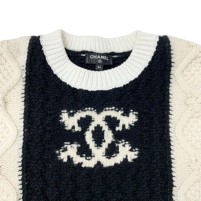 シャネル CHANEL トップス ウール ブラック ホワイト ココマーク ニット セーター