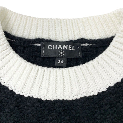 シャネル CHANEL トップス ウール ブラック ホワイト ココマーク ニット セーター