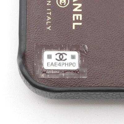 シャネル CHANEL 携帯・スマホアクセサリー ブラック ゴールド ココマーク マトラッセ iPhone14pro iPhoneケース チェーン