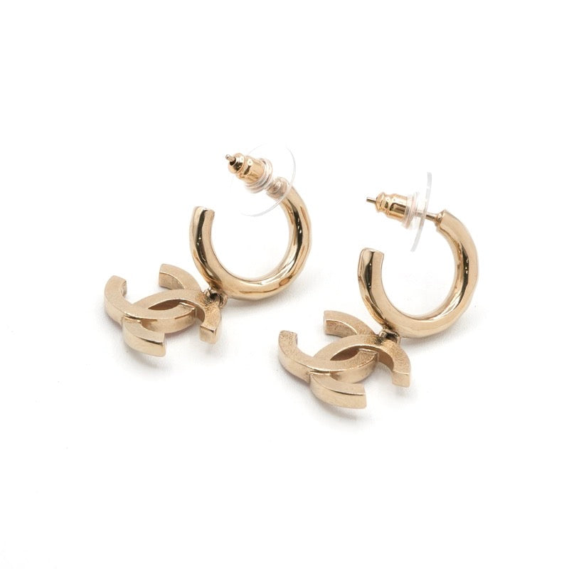 シャネル CHANEL ピアス イヤリング ゴールド ピンク ココマーク フープピアス