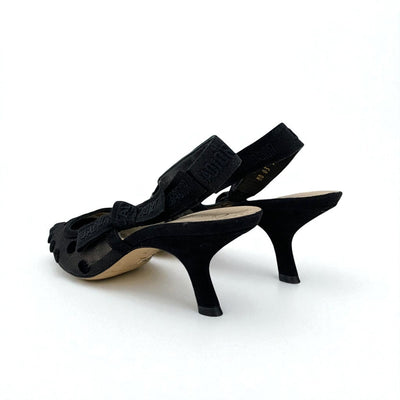 クリスチャンディオール CHRISTIAN DIOR J'ADIOR パンプス 靴 シューズ メッシュ ファブリック スエード ブラック ドット スリングバック