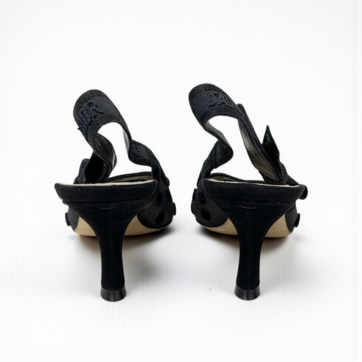 クリスチャンディオール CHRISTIAN DIOR J'ADIOR パンプス 靴 シューズ メッシュ ファブリック スエード ブラック ドット スリングバック