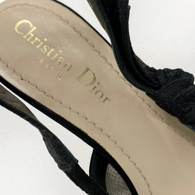 クリスチャンディオール CHRISTIAN DIOR J'ADIOR パンプス 靴 シューズ メッシュ ファブリック スエード ブラック ドット スリングバック