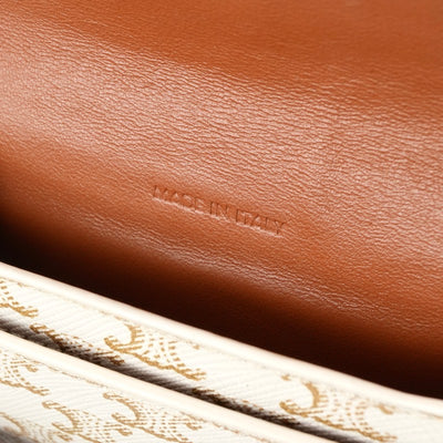 セリーヌ CELINE 携帯・スマホアクセサリー レザー ホワイト ブラウン トリオンフ ロゴ フォンケース モバイルポーチ ポシェット