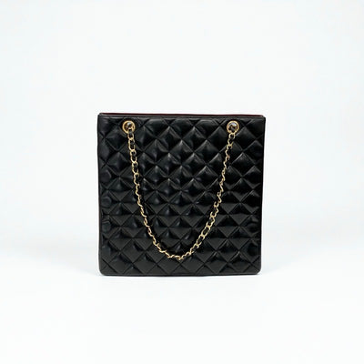 シャネル CHANEL バッグ トートバッグ ラムスキン ブラック ゴールド シルバー マトラッセ ココマーク チェーン