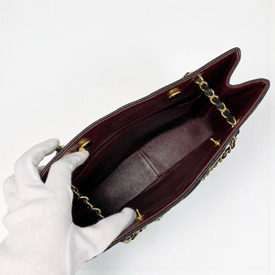 シャネル CHANEL バッグ トートバッグ ラムスキン ブラック ゴールド シルバー マトラッセ ココマーク チェーン