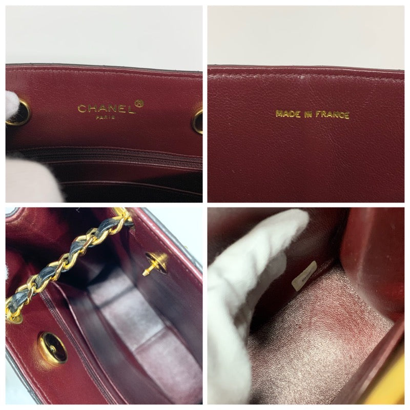 シャネル CHANEL バッグ トートバッグ ラムスキン ブラック ゴールド シルバー マトラッセ ココマーク チェーン