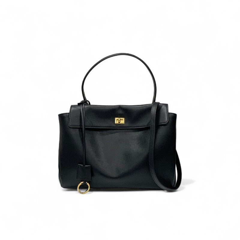 バレンシアガ BALENCIAGA バッグ ショルダーバッグ ブラック ゴールド Rodeo ハンドバッグ ミディアム レザー 2way