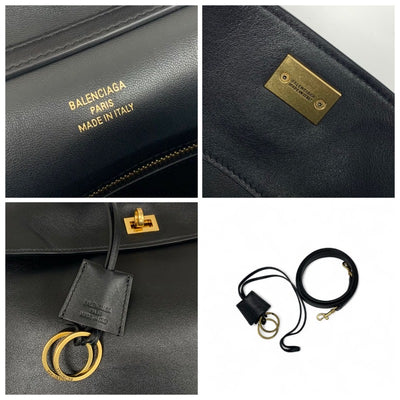 バレンシアガ BALENCIAGA バッグ ショルダーバッグ ブラック ゴールド Rodeo ハンドバッグ ミディアム レザー 2way