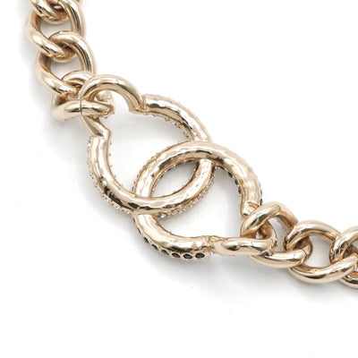 シャネル CHANEL ネックレス ペンダント チョーカー ゴールド ココマーク ラインストーン