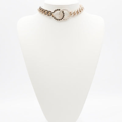 シャネル CHANEL ネックレス ペンダント チョーカー ゴールド ココマーク ラインストーン