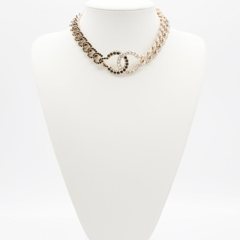 シャネル CHANEL ネックレス ペンダント チョーカー ゴールド ココマーク ラインストーン