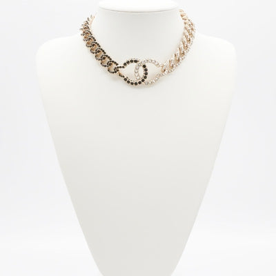 シャネル CHANEL ネックレス ペンダント チョーカー ゴールド ココマーク ラインストーン